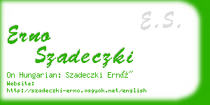 erno szadeczki business card